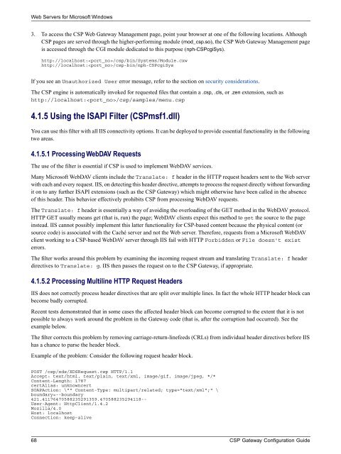 CSP Gateway Configuration Guide - InterSystems Documentation