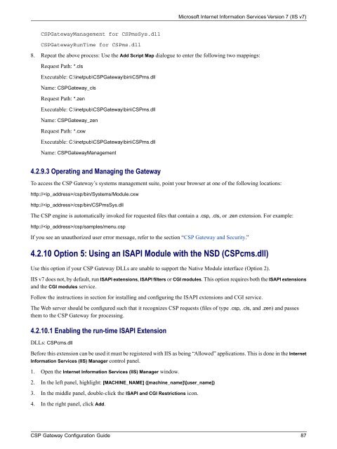 CSP Gateway Configuration Guide - InterSystems Documentation