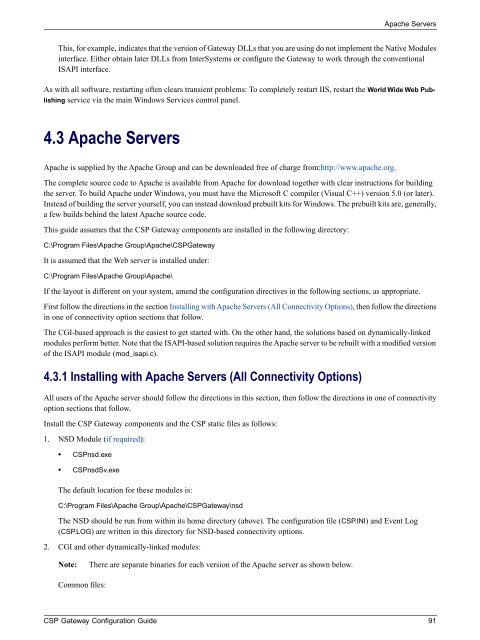 CSP Gateway Configuration Guide - InterSystems Documentation