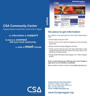 CSA brochure - Community Services Association