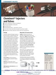 Cheminert® Injectors and Valves - Chromalytic Technology