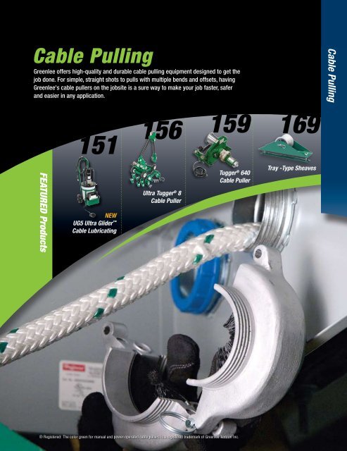 Greenlee Cable Pulling Equipment - Cablejoints.co.uk