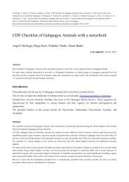 CDF Checklist of Galapagos Animals with a notochord