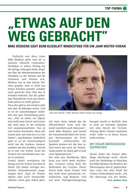 KLEEBLATTMAGAZIN - SpVgg Greuther Fürth