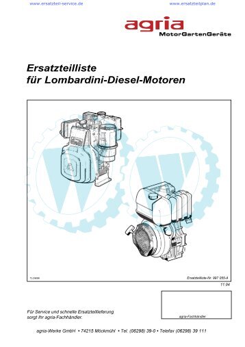 Ersatzteilliste fÃƒÂ¼r Lombardini-Diesel-Motoren - WÃƒÂ¶lfnitzer ...