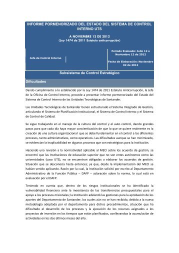 informe pormenorizado estado de c.i. institucional-julio a nov-2012