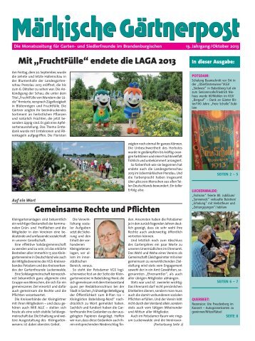 Ausgabe 10 / 2013 - Kreisverband Potsdam der Garten-und ...