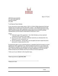 2012-2013 Interim Athlete Agreement - Karate Canada