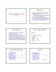 Introduction File Processing C Input/Output Revision I/O and Data ...