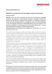 MONTANA erneut Elite Club Award Sieger im Bereich Schmierstoffe