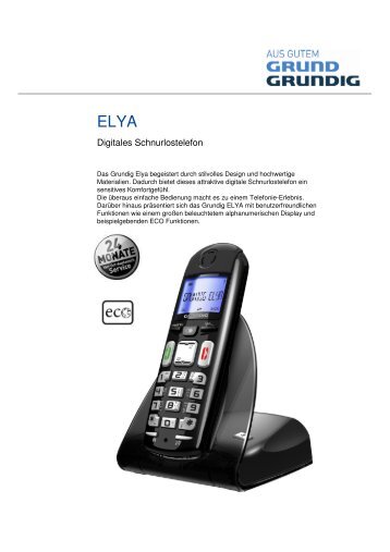 Digitales Schnurlostelefon - grundig-dect.com