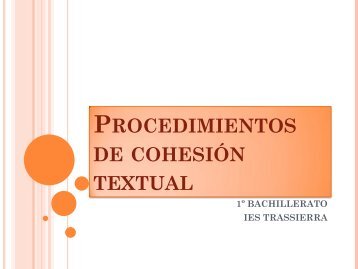 Procedimientos de cohesiÃ³n textual - tras-lengua