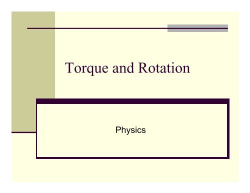 Torque And Rotation Physics Pdf
