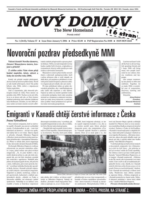 NovoroÄ nÃ pozdrav pÅ™edsedkynÄ› MMI - NovÃ©ho Domova