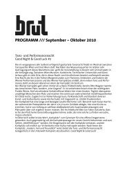 PROGRAMM /// September â Oktober 2010