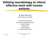 Utilising neurobiology to inform effective work with trauma patients