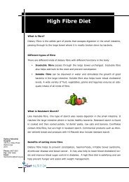 SAH High Fibre Diet - Sydney Adventist Hospital