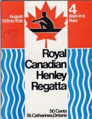 1971 - the Royal Canadian Henley Regatta Databases