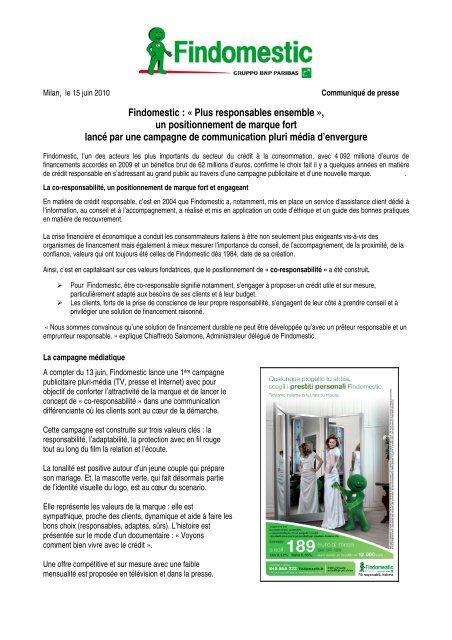 Findomestic : Â« Plus responsables ensemble - BNP Paribas ...