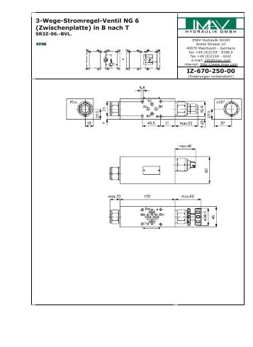 (Zwischenplatte) in B nach T IZ-670-250-00 - IMAV-Hydraulik  GmbH