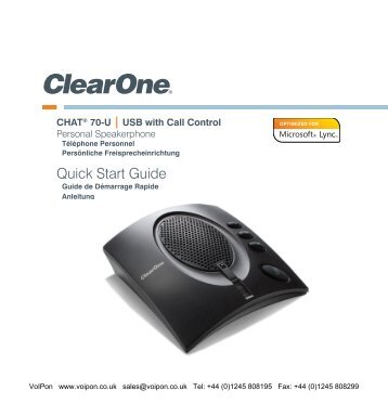 ClearOne 70-U Speakerphone Manual (PDF)