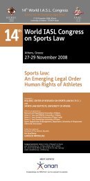congress program - International Association of Sports Law