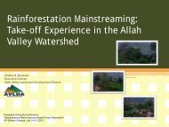 Take-Off Experience in the Allah Valley Watershed - Rainforestation