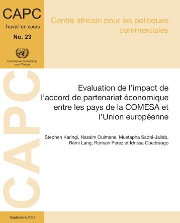 Evaluation de l'impact de l'accord de partenariat Ã©conomique entre ...