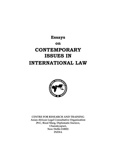 Essays On CONTEMPORARY ISSUES IN INTERNATIONAL LAW