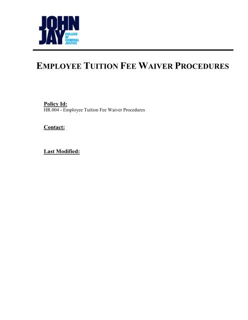 EMPLOYEE TUITION FEE WAIVER PROCEDURES CUNY employee-tuition-fee-waiver-procedures-cuny