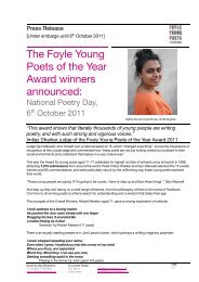 The Foyle Young Poets of the Year Award winners announced: