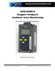 GPR-2500 S Oxygen Analyzer - Advanced Instruments Inc.