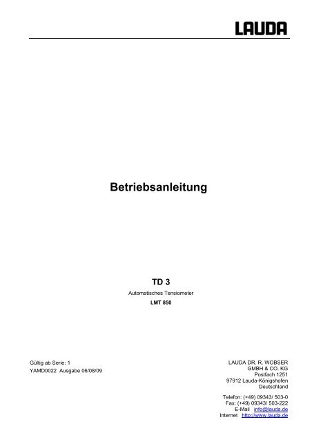 Betriebsanleitung TD 3