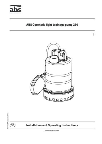 Coronada 250 Installation and Operating Manual - Anchor Pumps