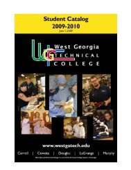 Student Catalog 2009-2010 - West Georgia Technical College