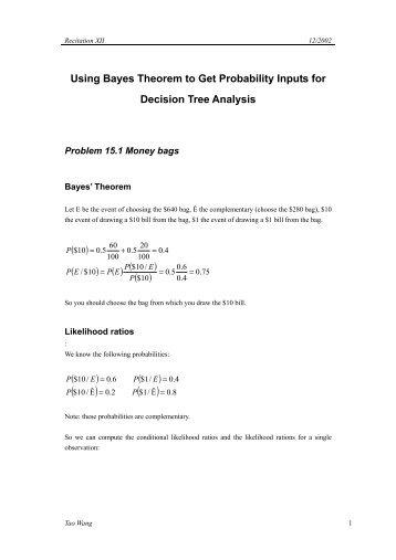 Using Bayes Theorem to Get Probability Inputs for Decision Tree ...