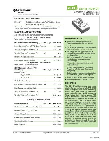 Series KD44CF - Teledyne Relays