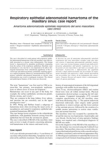 Respiratory epithelial adenomatoid hamartoma of the maxillary sinus