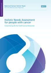 Holistic Needs Assessment for people with cancer - National Cancer ...