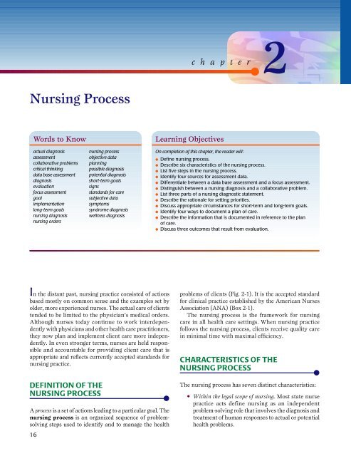 Chapter 2 Nursing Process