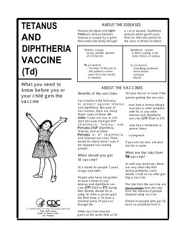 TETANUS AND DIPHTHERIA VACCINE (Td)