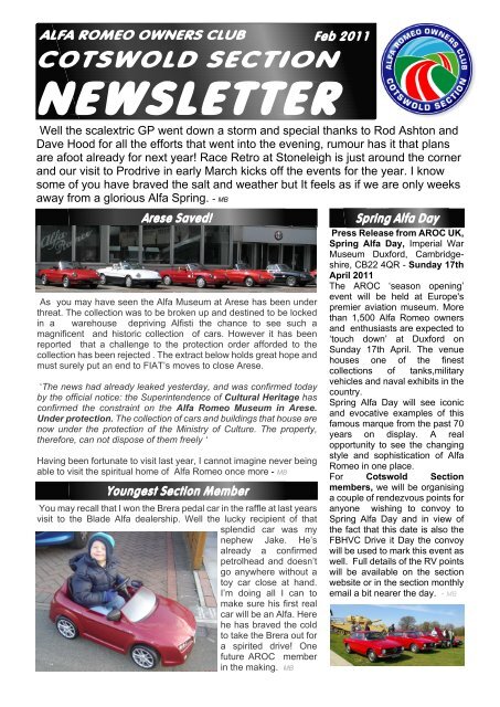 Newsletter New Style Feb - Alfa Romeo Owners Club