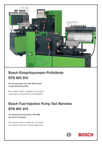 Bosch Einspritzpumpen-PrÃ¼fstÃ¤nde EPS 807,815