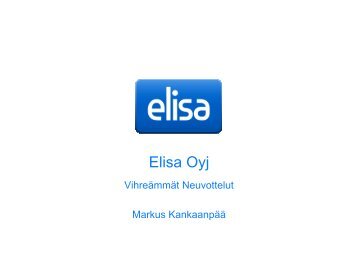 KankaanpÃ¤Ã¤ Markus, Elisa Oyj