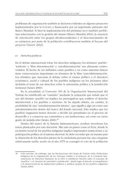 exclusión, identidad étnica y políticas de inclusión social en el perú