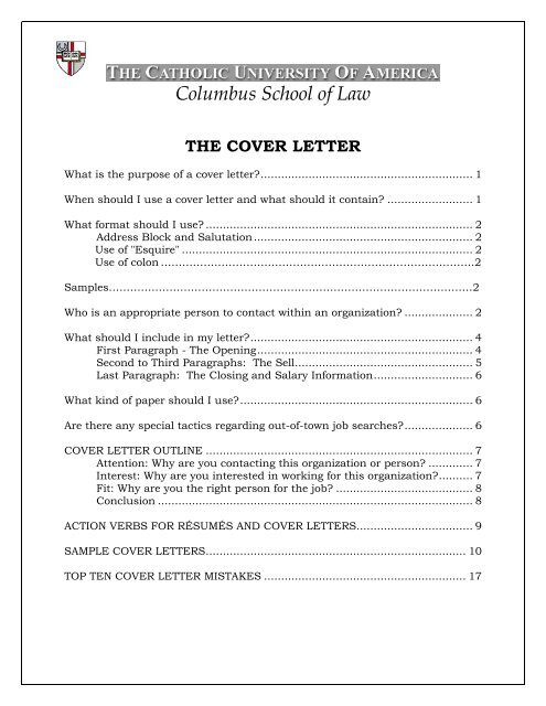 The Cover Letter Columbus School Of Law
