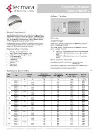 EdelstahlschlÃ¤uche UFBX/UFC - Tecmara.de