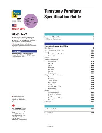 Turnstone Furniture Specification Guide - OEC Business Interiors