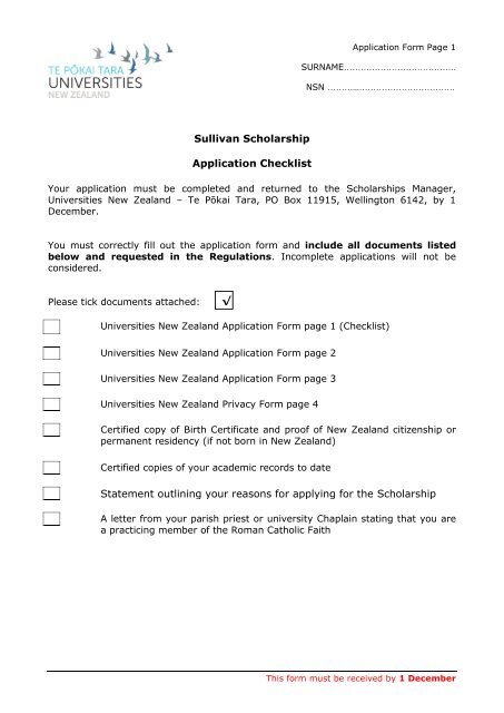 application form.pdf - Universities New Zealand - Te PÅkai Tara