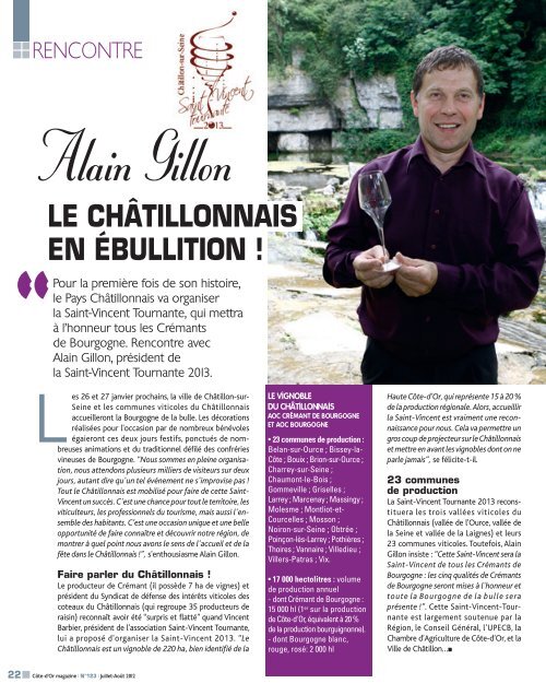 TÃ©lÃ©charger CÃ´te-d'Or magazine NÂ°123 - juillet 2012 en PDF